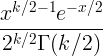 \frac{x^{k/2-1}e^{-x/2}}{2^{k/2}\Gamma (k/2)}